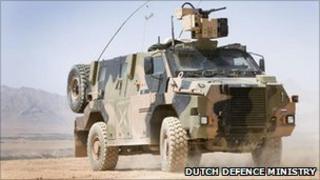 A Dutch Bushmaster armoured vehicle in Uruzgan, Afghanistan (image: Dutch defence ministry)