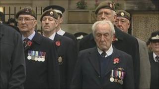 Veterans at Bristol Cenotaph remembrance service