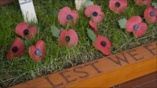 A poppy memorial