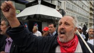 Protesting Greek workers in Athens