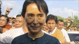 Newly-freed Aung San Suu Kyi, on 14 November 2010