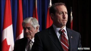 Foreign Minister Lawrence Cannon, left, and Defence Minister Peter MacKay