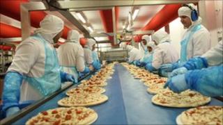 Northern Foods pizza production line