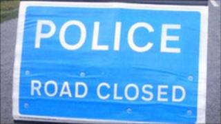 PSNI road closed sign