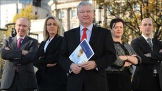 Robert Birmingham, Donald Campbell, Kim Mairs with Nicola Magee and Brian Quinn