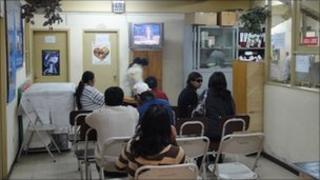 Waiting room at the only HIV/Aids clinic in La Paz