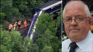 The crash site and Willie Dickson