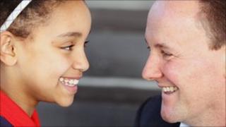 Lucie Abadioru with the Children's Commissioner Keith Towler.