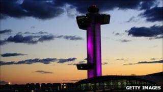 Control tower at John F Kennedy airport, file pic