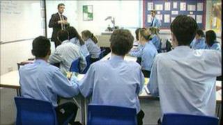 Pupil in classroom