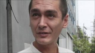 Kim Aris, one of two sons of Burma's pro-democracy leader Aung San Suu Kyi, at the Burmese Embassy in Bangkok
