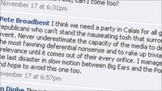 Screen grab of Bishop of Willesden's Facebook page