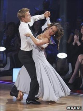 Jennifer Grey and dancer Derek Hough
