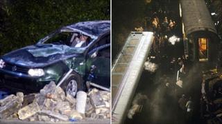 Vehicle crash and rail crash