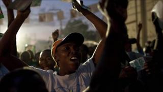Haitians during a campaign rally, Port-au-Prince