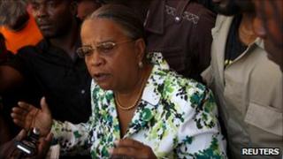 Mirlande Manigat after casting her vote