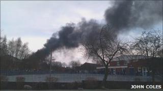 Smoke from fire in Bury