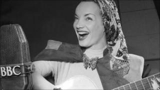 Carmen Miranda at the BBC in April 1948