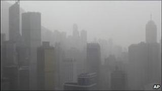 Air pollution over Hong Kong on 22 March 2010