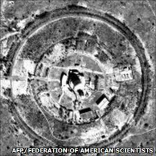 This satellite image released on March 15, 2000 by the Federation of American Scientists (FAS), shows the Khushab plutonium production reactor in Pakistan.