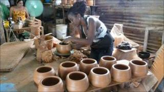 Potter at work