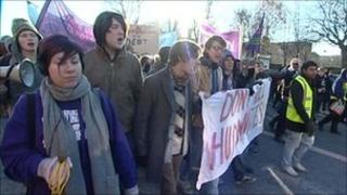 Demonstration in Leeds on Wednesday