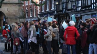 Students from Shrewsbury Sixth Form College