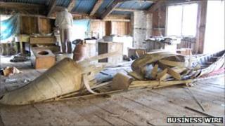 Birch bark canoe