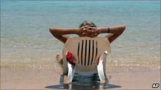 Holidaymaker on the beach