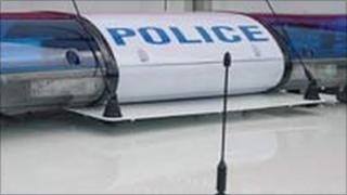 Police car blue lights