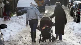 Women with pushchair