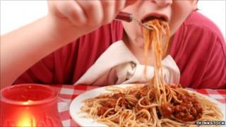 Child eating a meal