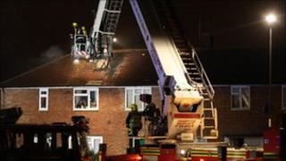 Firefighters at the scene