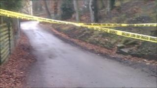 The cordoned off scene in Hyde