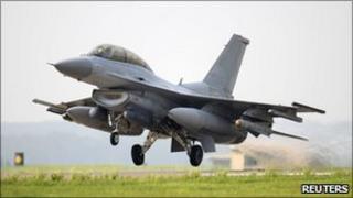 File photo of South Korean KF-16 fighter taking off during a military exercise at the South Korean airbase in Seosan