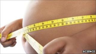 Man measuring his waist