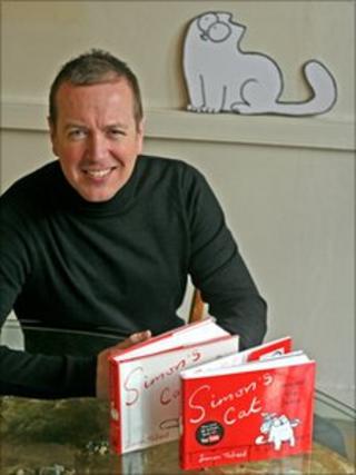 Animation Producer Mike Bell with Simon's CAt books