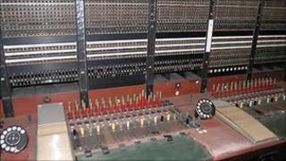 Telephone switchboard in underground bunker