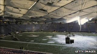 The roof of the Metrodome in Minneapolis
