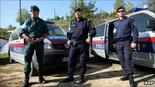Frontex officers in Greece - file pic