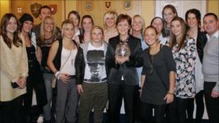Middlesbrough Ladies with the award