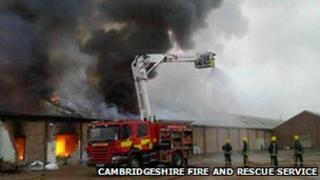 Fire at Potter & Moore in Peterborough
