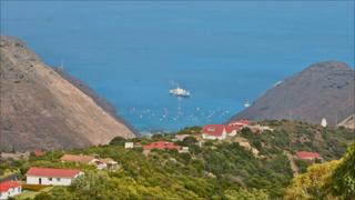 James Bay, St Helena, with the RMS St Helena at anchor