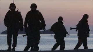 South Korean troops on Yeonpyeong Island on 10 December 2010