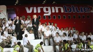 Virgin Blue staff addressed by founder Sir Richard Branson