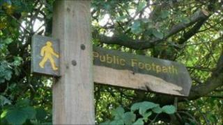 Public footpath sign