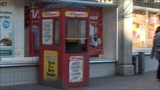 Newspaper kiosk