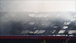 The roof has been badly damaged