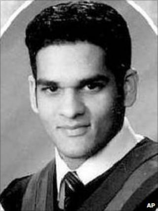 A school yearbook photo of Momin Khawaja