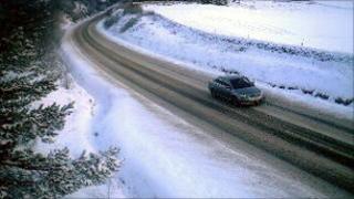 Driver in snow
